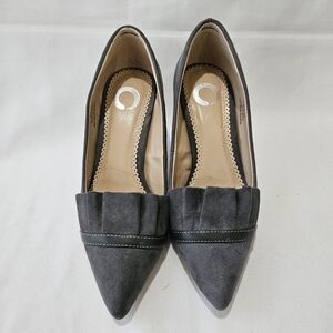 JOURNEE COLLECTION Marek Faux Suede Stiletto Pump Heels Gray Size 5½